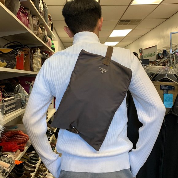 PRADA Very Rare Unisex Versatile Single One Shoulder Strap Nylon Backpack - Picture 7 of 9